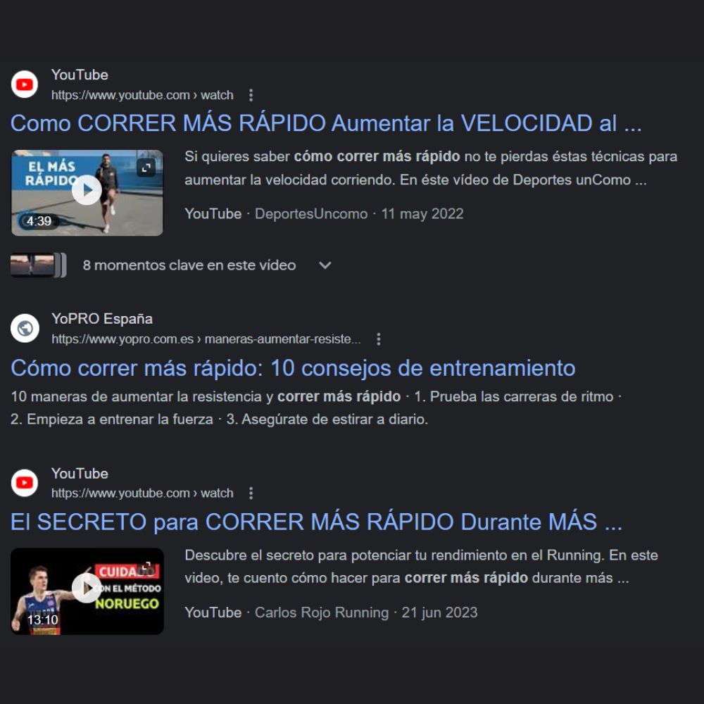 Youtube aparece cada vez más en SERPS resultados de búsqueda