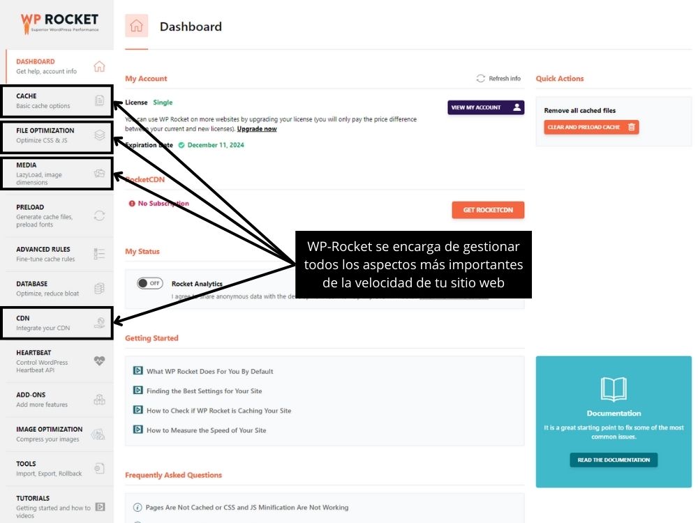 WP Rocket El mejor plugin para acelerar tu sitio web